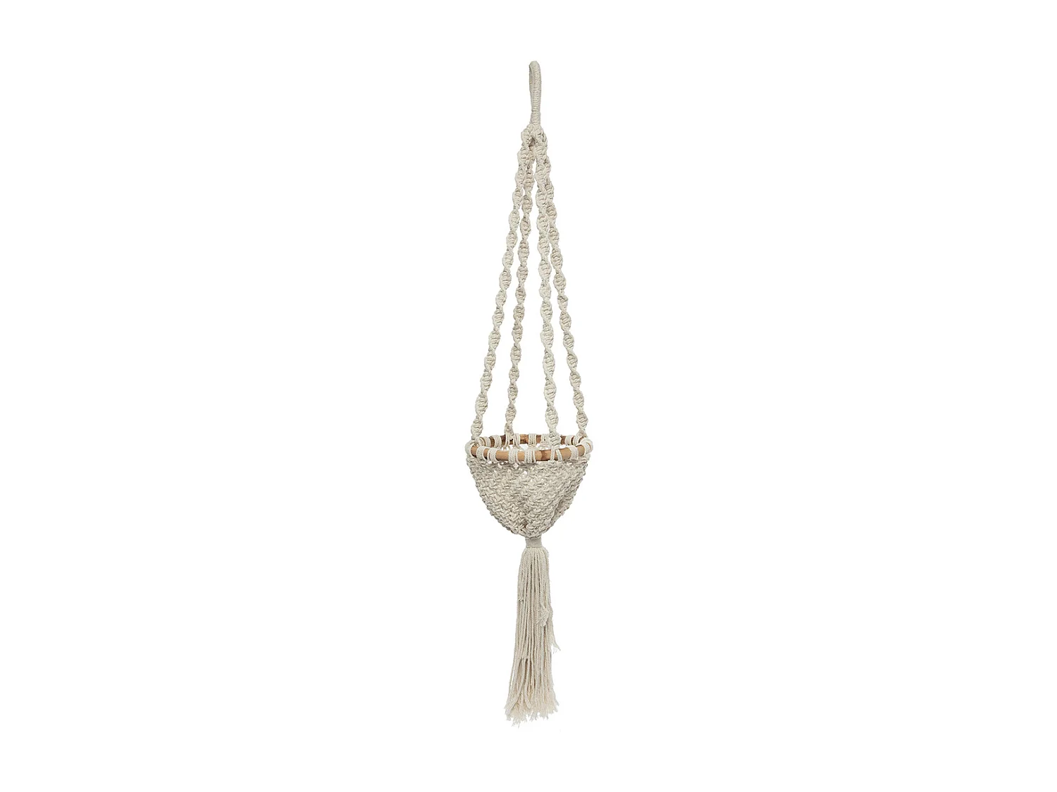 Le Porte-plante Macramé Twisted - Blanc Naturel - S