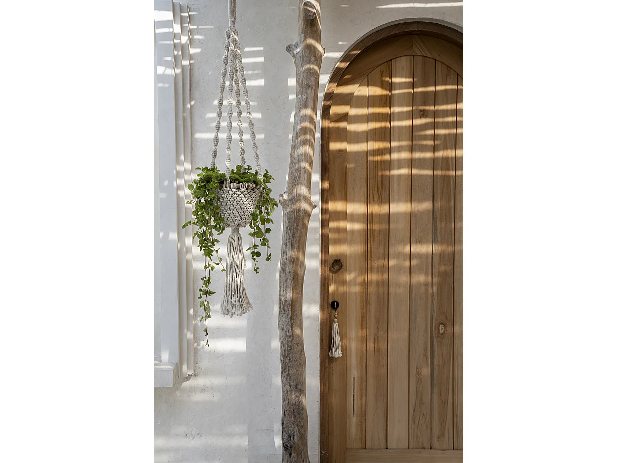 Le Porte-plante Macramé Twisted - Blanc Naturel - S