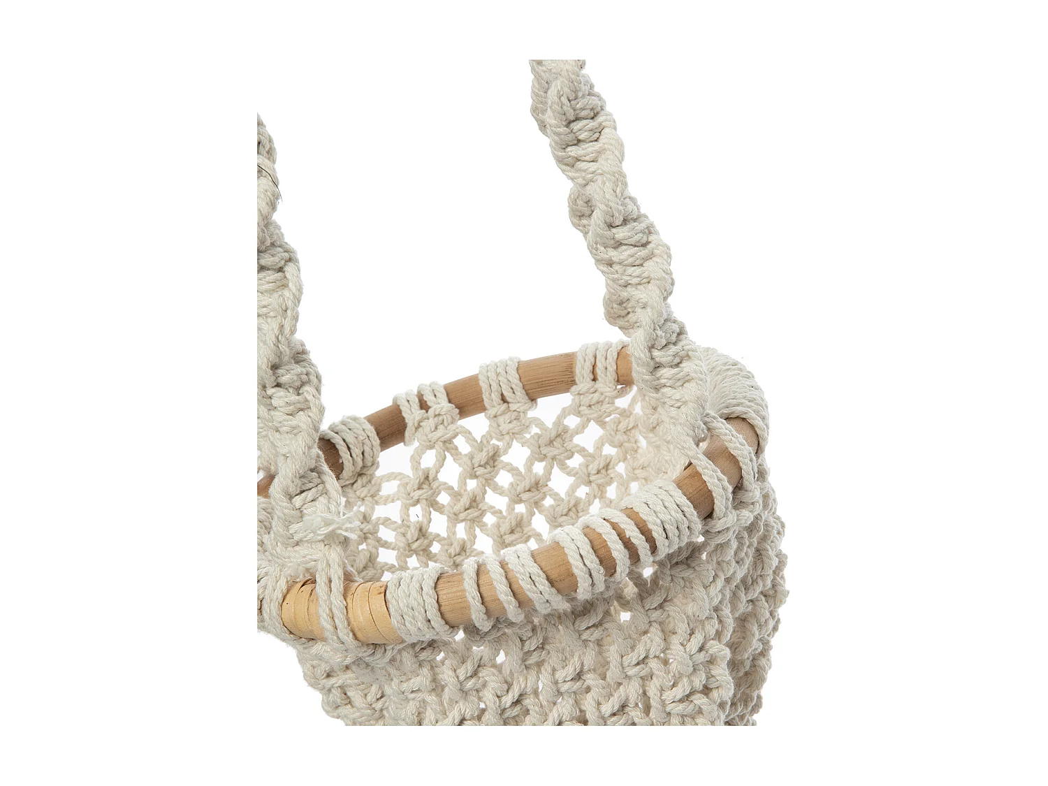 Le Porte-plante Macramé Twisted - Blanc Naturel - S