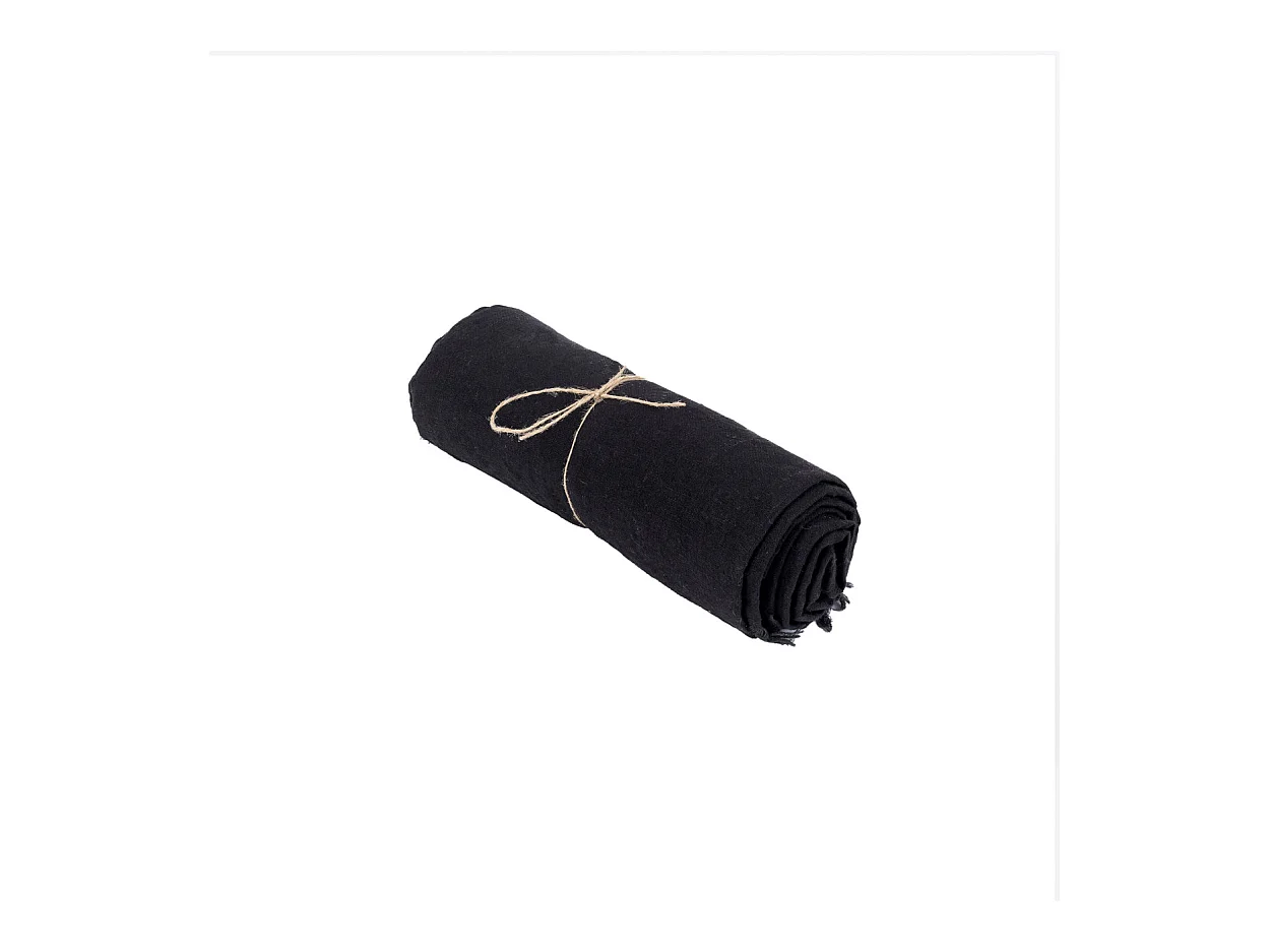 La Nappe en Lin - Noir - 150x200