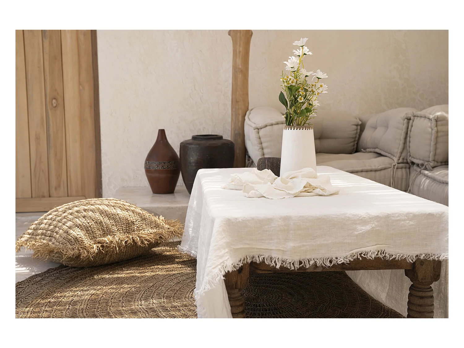 Het Linnen Tafelkleed - Wit - 150x250