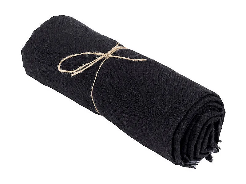 La Nappe en Lin - Noir - 150x250