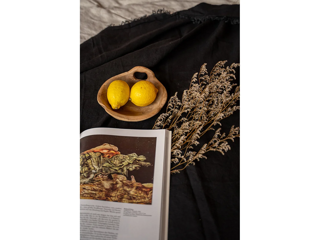 La Nappe en Lin - Noir - 150x250