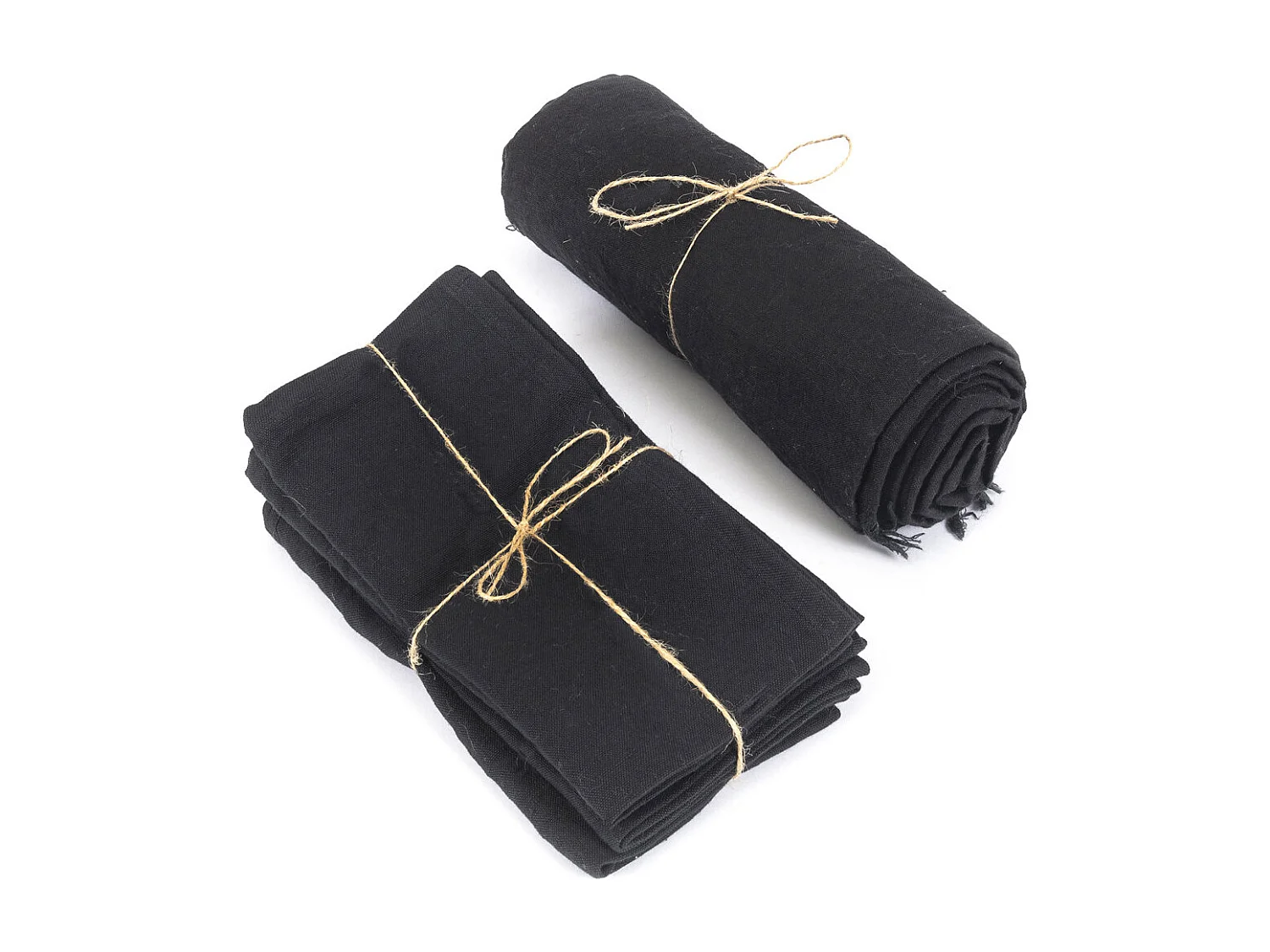 La Nappe en Lin - Noir - 150x250