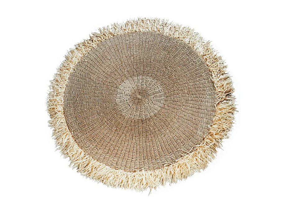 La Alfombra con Flecos de Rafia - Natural - 100
