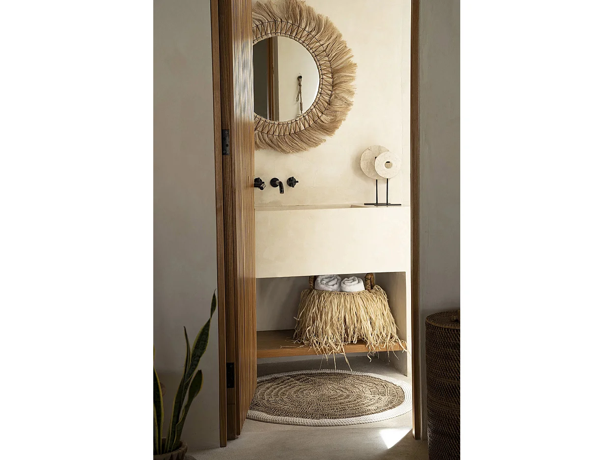 Le Tapis Rond Seagrass & Coton - Blanc Naturel - 100