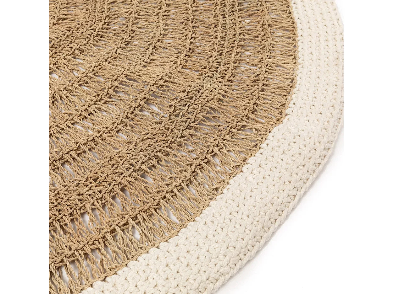 Le Tapis Rond Seagrass & Coton - Blanc Naturel - 100