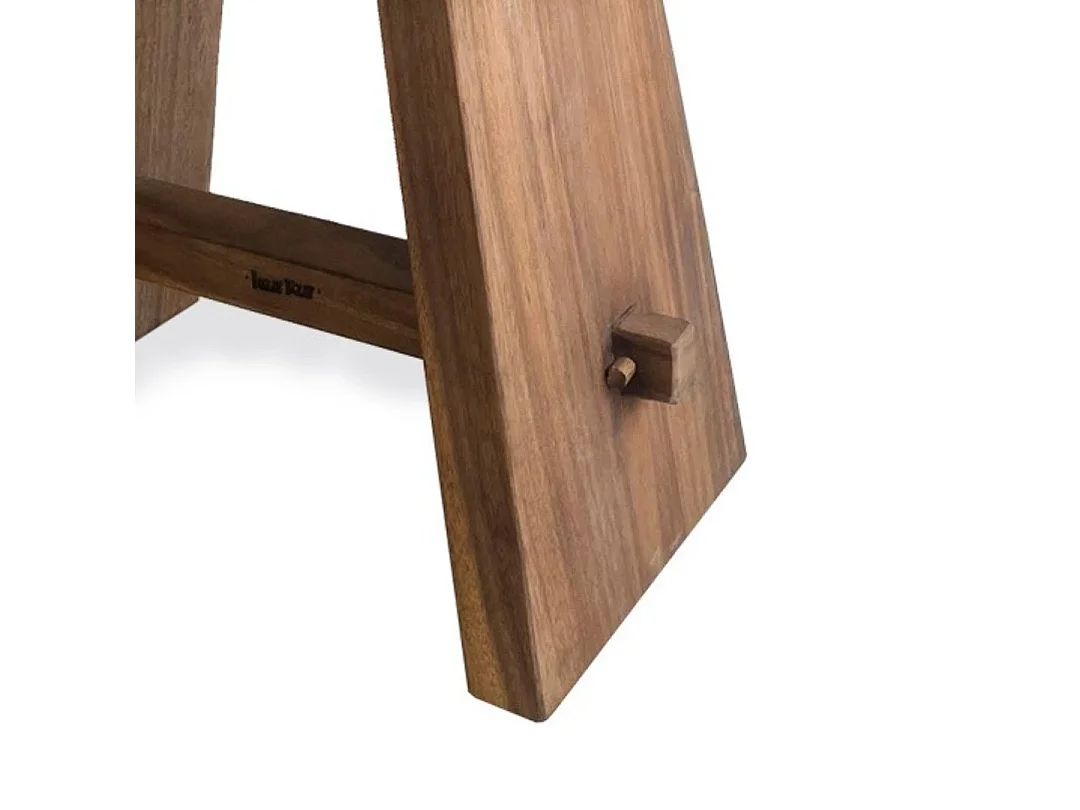 Lo Sgabello Suar con Pelle - Naturale Nero