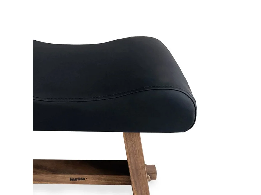 Le Tabouret Suar Avec Cuir - Naturel Noir