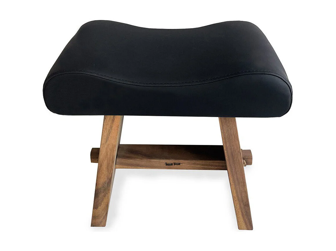 Le Tabouret Suar Avec Cuir - Naturel Noir