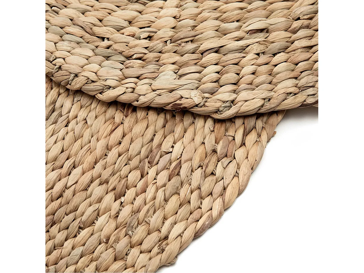 Alfombra de Jacinto de Agua Natural 200 - Estilo Boho - Hecho a Mano - Tamaño Mediano