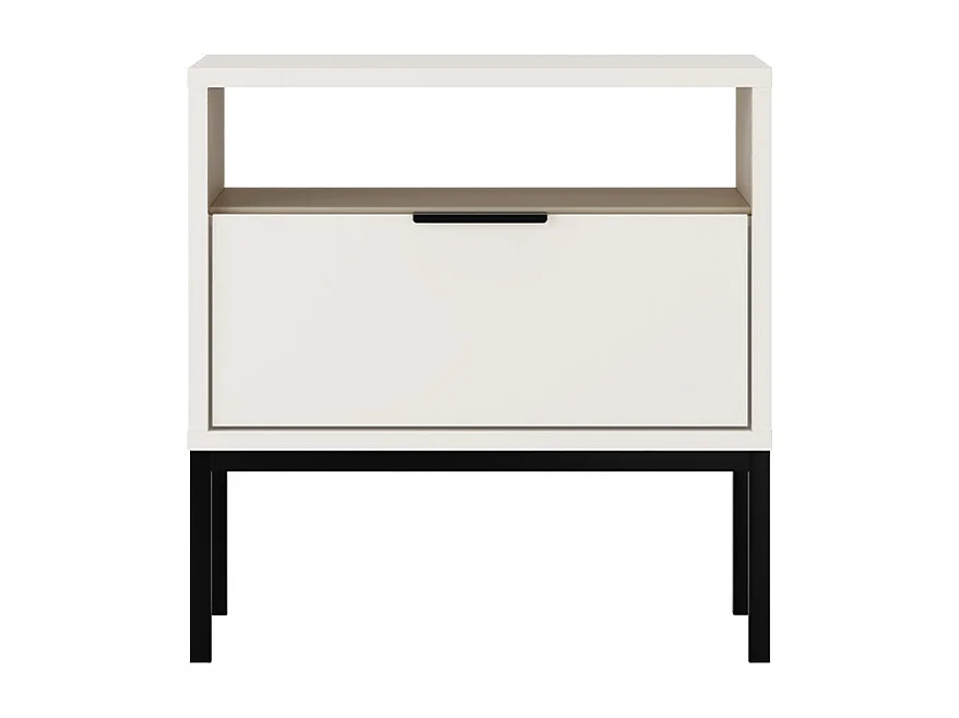 Table de chevet Seattle Blanc Pieds noirs