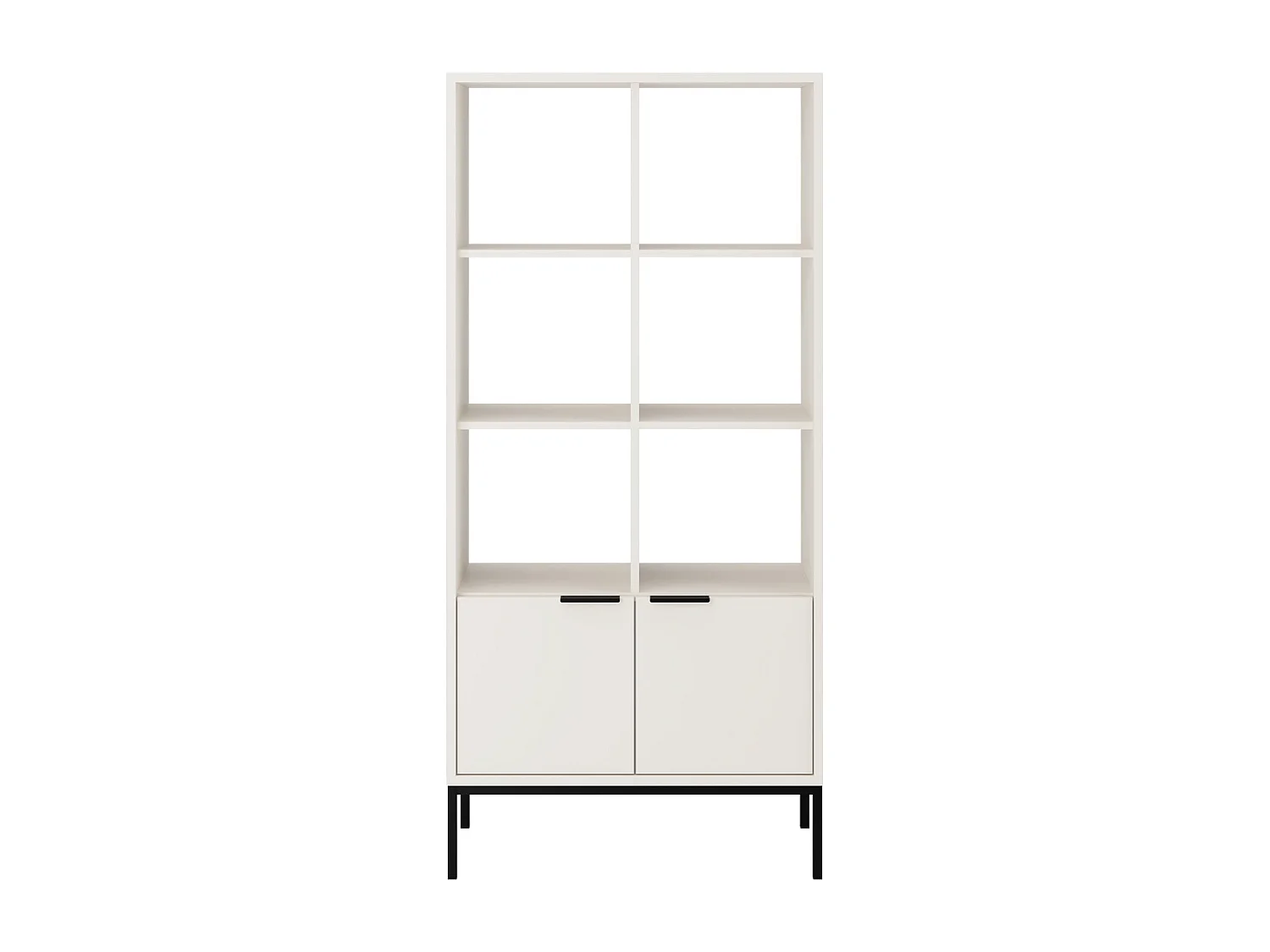 Seattle 2-deurs boekenkast Wit Zwarte poten