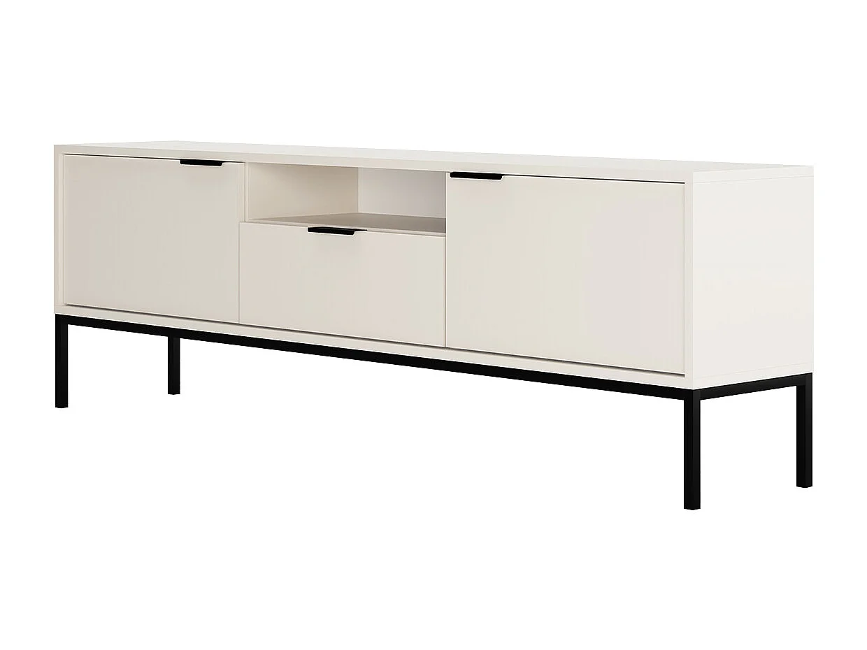 Seattle 175 cm wit TV-meubel met zwarte poten
