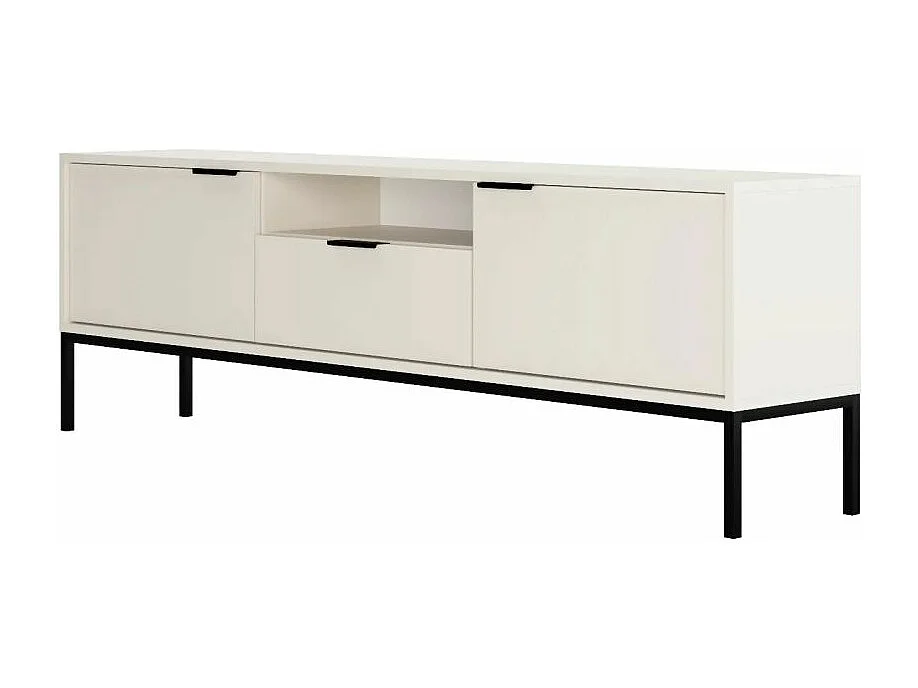 Seattle 175 cm wit TV-meubel met zwarte poten