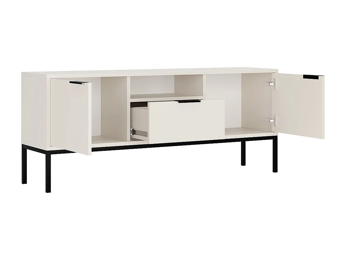 Szafka RTV AUSTIN 135 biała/czarna