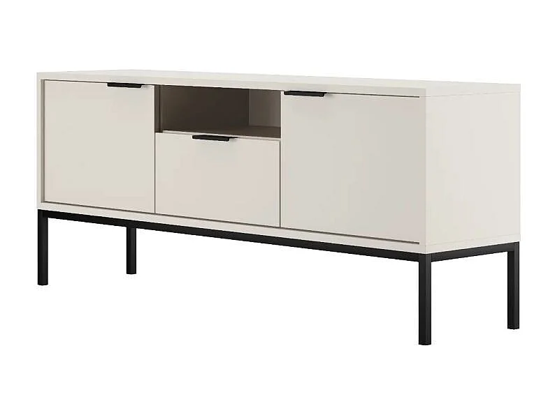 Seattle 135 cm wit TV-meubel met zwarte poten