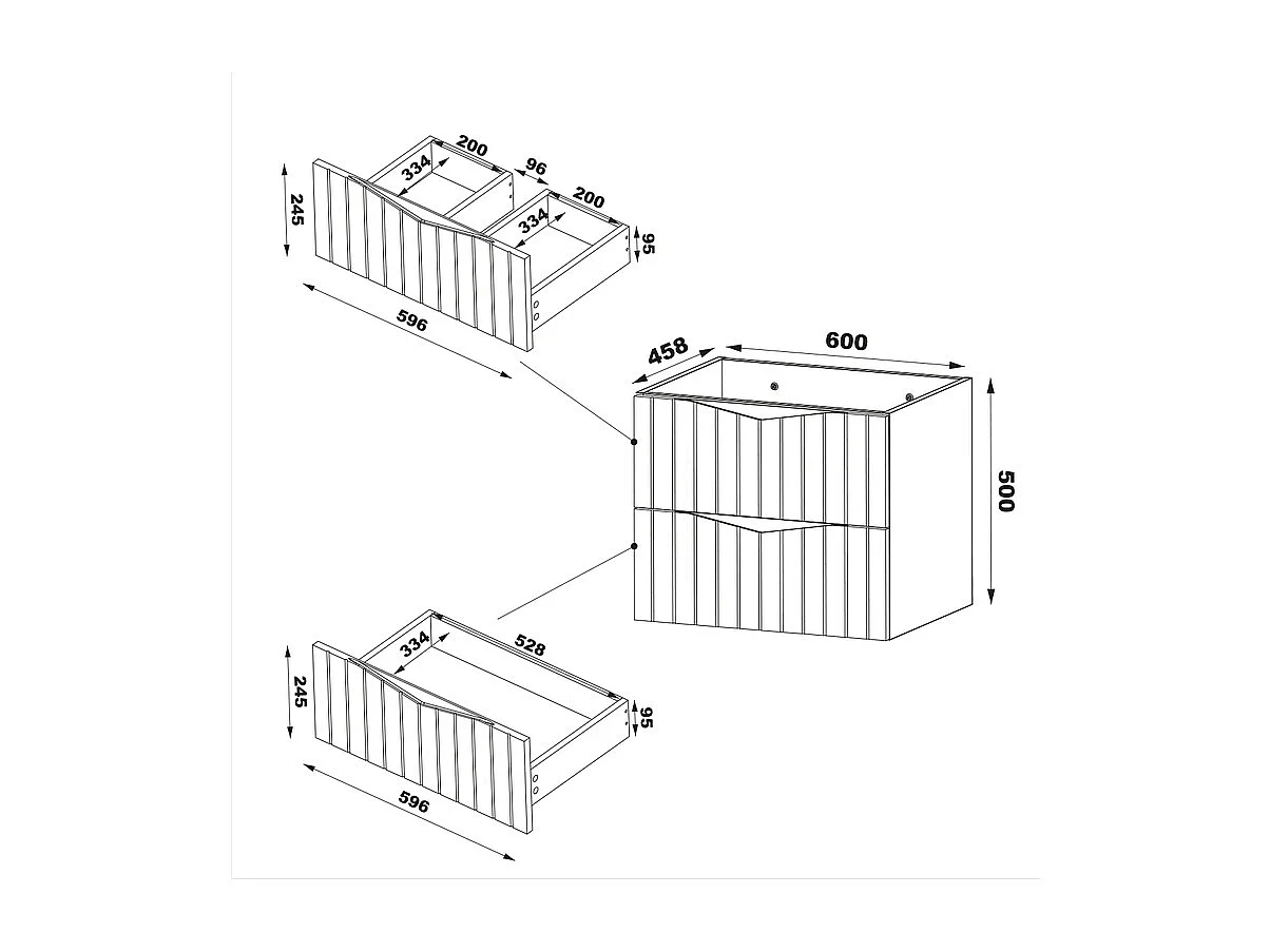 Mobile bagno senza lavabo Siena marrone e nero 120cm