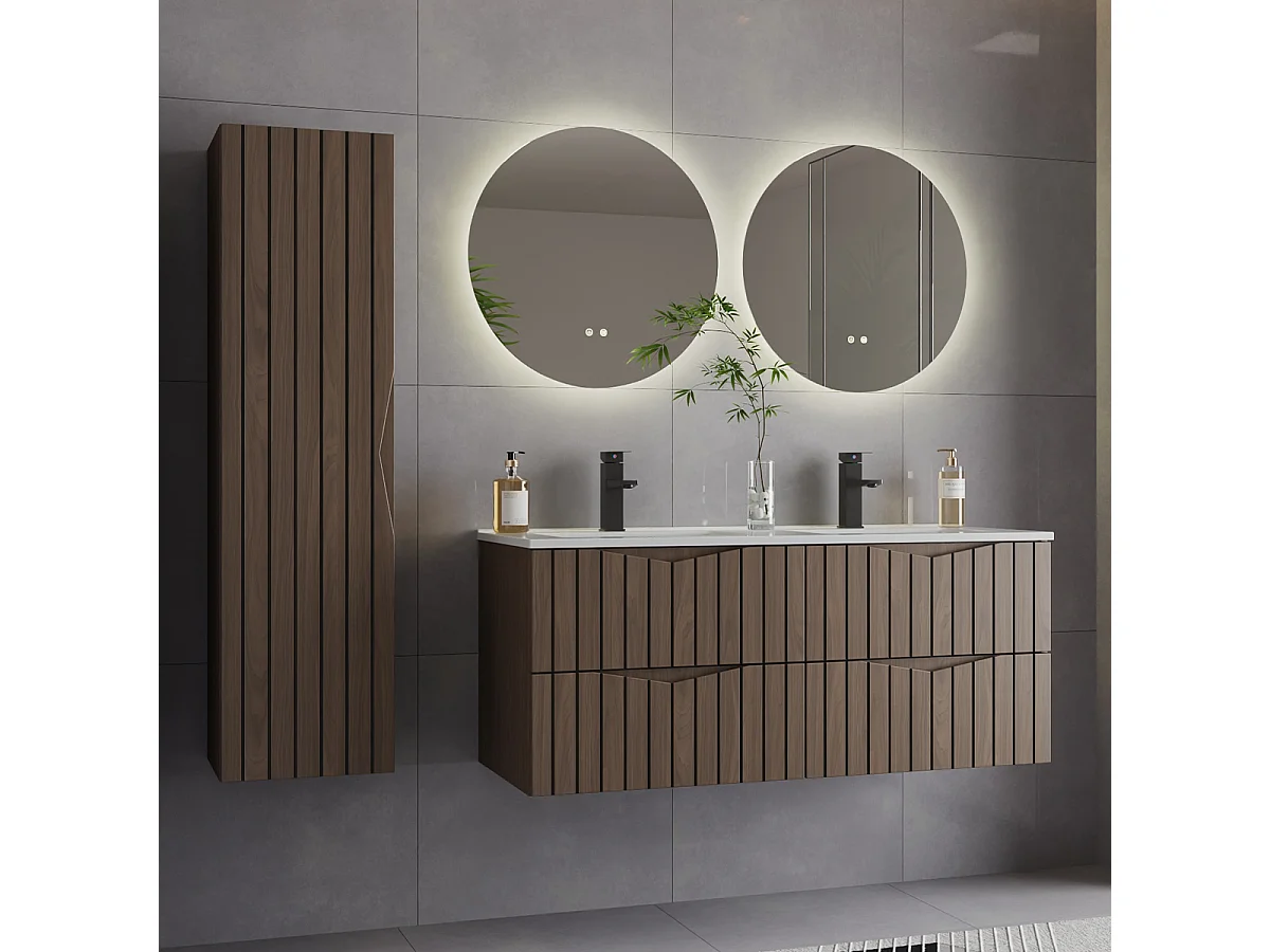 120cm Siena hout en zwart badmeubel