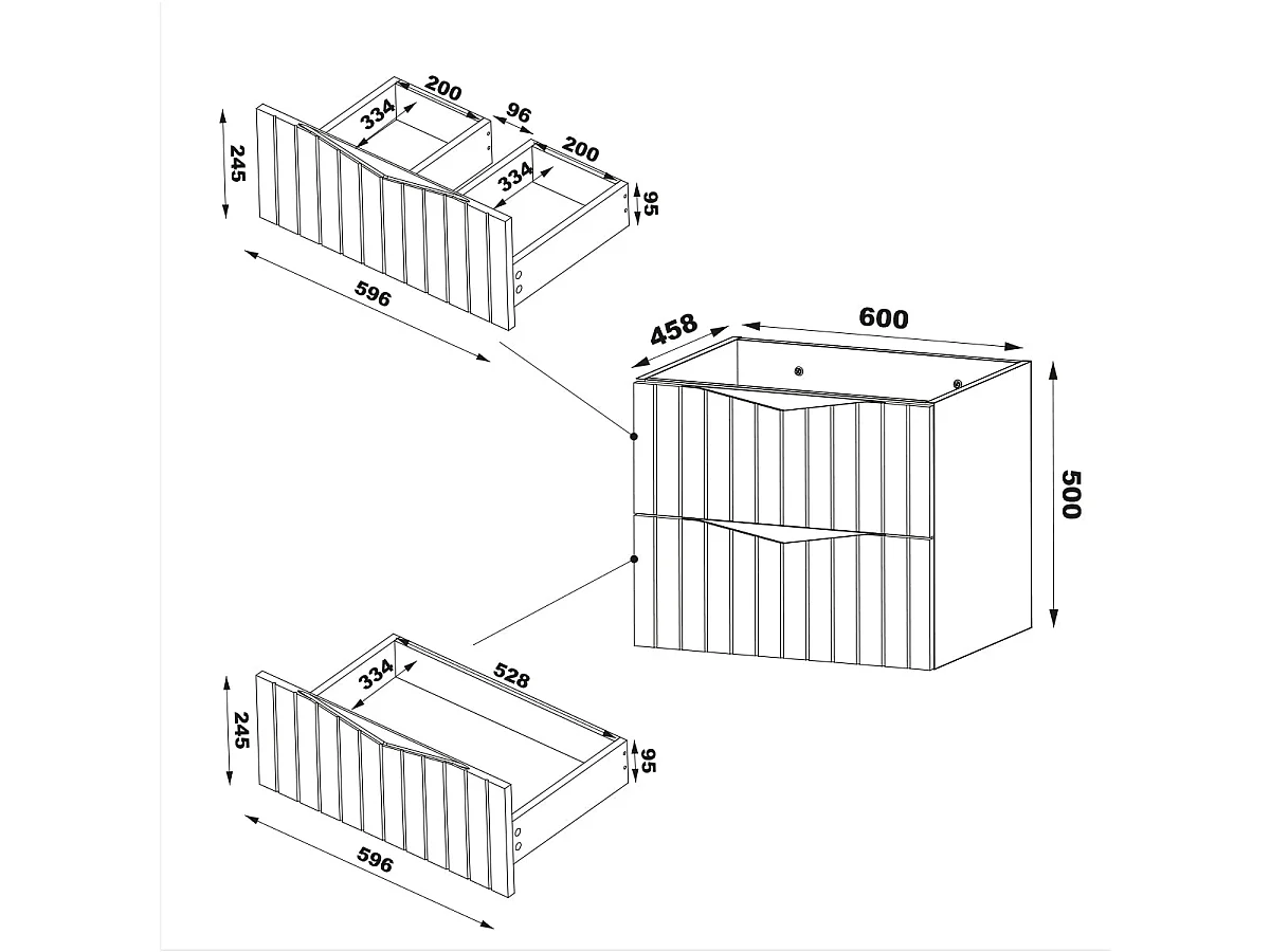 Mobile bagno senza lavabo Siena marrone e nero 120cm