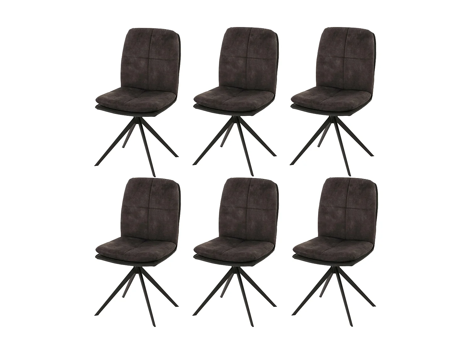 Chaise de salle à manger MCW-M68 (lot de 6),  gris foncé