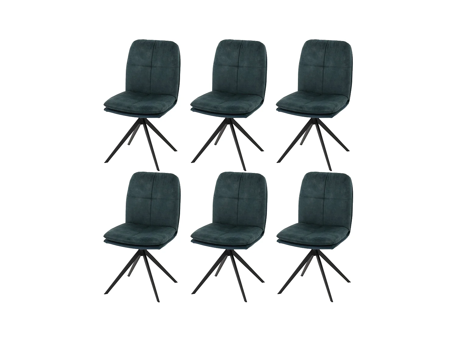 Eetkamerstoel MCW-M68 (set van 6),  blauw