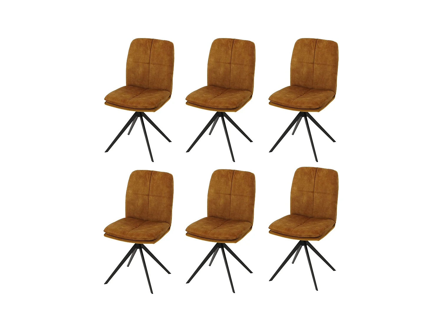Chaise de salle à manger MCW-M68 (lot de 6),  jaune
