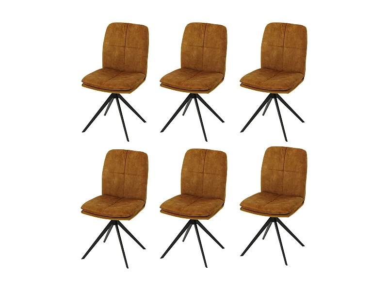 Chaise de salle à manger MCW-M68 (lot de 6),  jaune