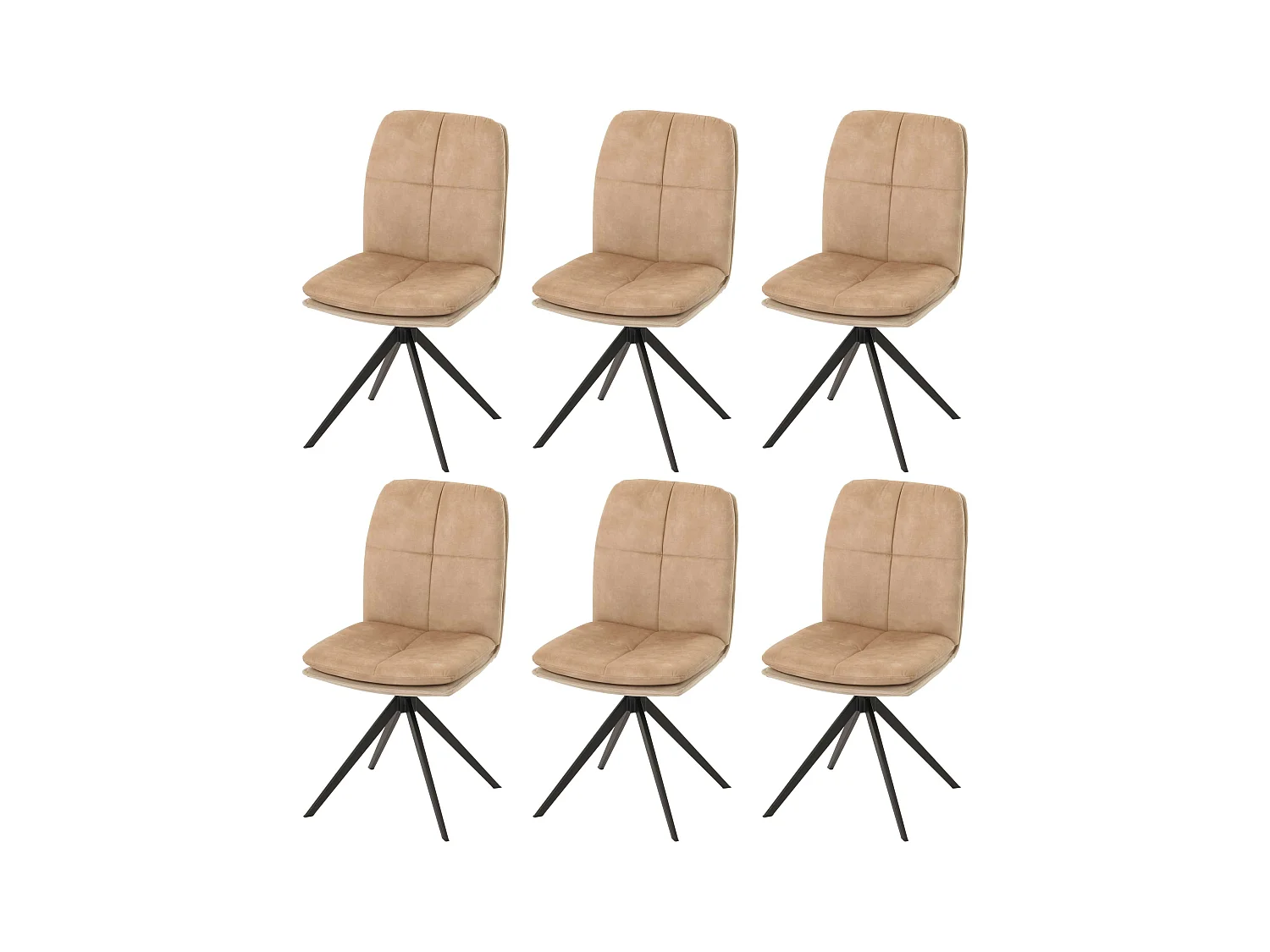 Chaise de salle à manger MCW-M68 (lot de 6),  beige