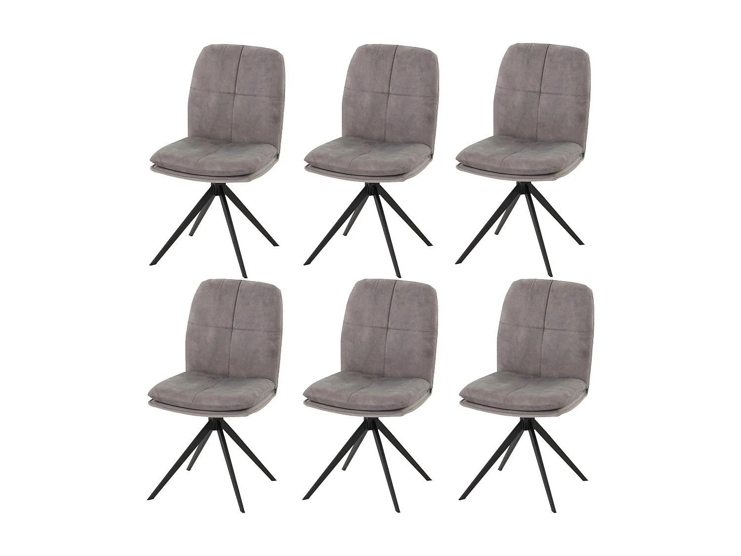 Eetkamerstoel MCW-M68 (set van 6),  grijs