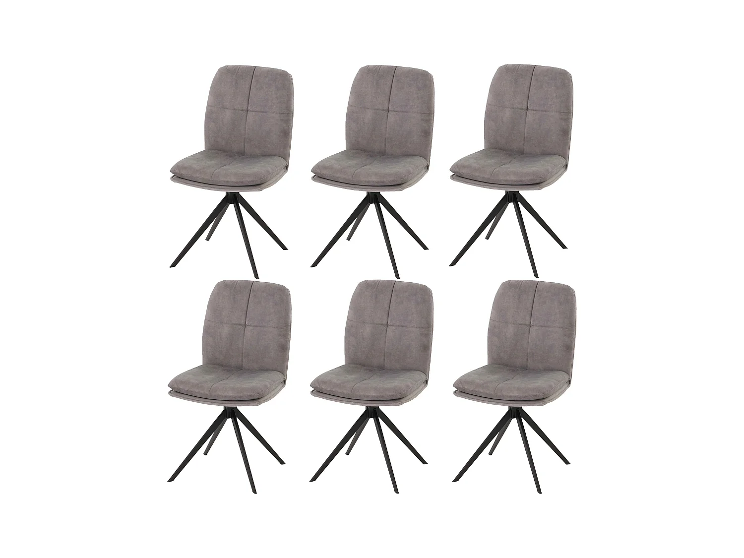 Chaise de salle à manger MCW-M68 (lot de 6),  gris