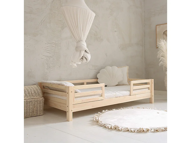 90x190 Myléna Houten bed met 10 cm poten, inclusief spijlen en boxspring