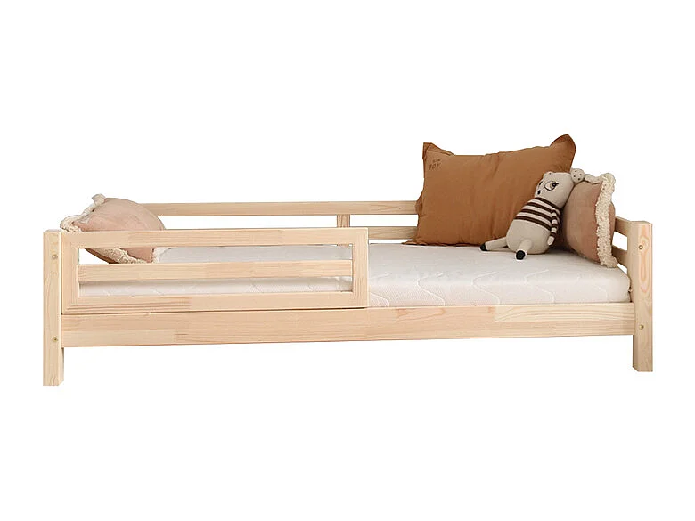 90x190 Myléna Houten bed met 10 cm poten, bedhek en lattenbodem