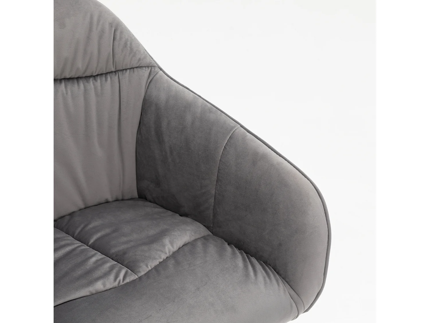 Conjunto de mesa de jantar 138,5 x 80 x 75 cm + 4 cadeiras de veludo - Madeira MDF - Cinza + marrom claro