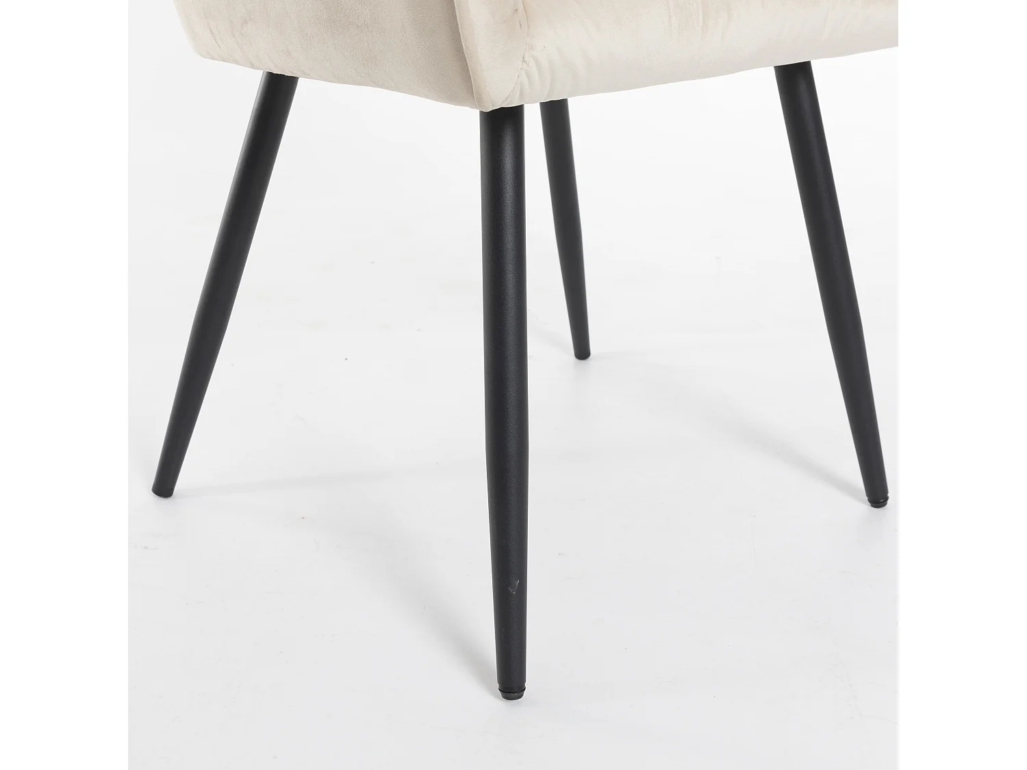 Conjunto de mesa de jantar 138,5 x 80 x 75 cm + 4 cadeiras de veludo - Madeira MDF - Bege + marrom claro