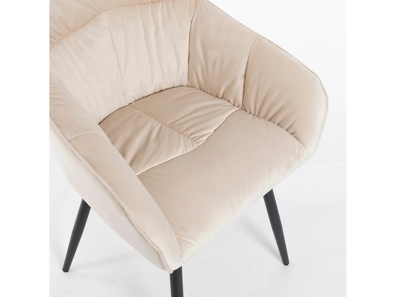 Conjunto de mesa de jantar 138,5 x 80 x 75 cm + 4 cadeiras de veludo - Madeira MDF - Bege + marrom claro