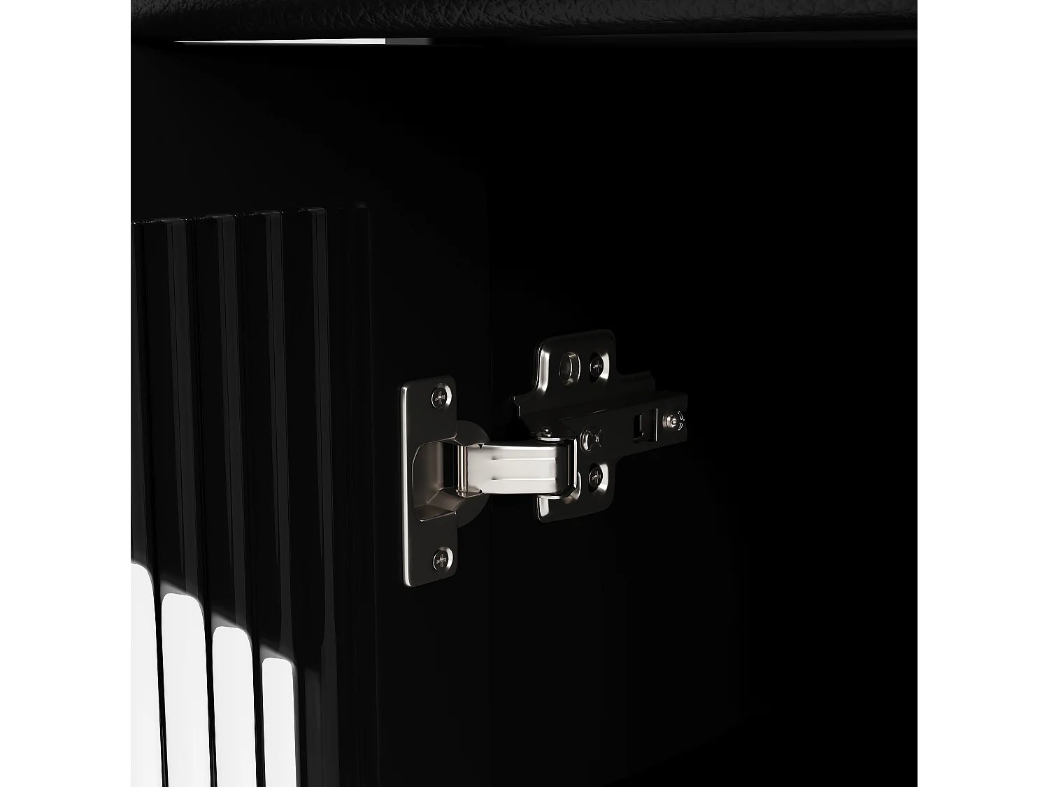 Aparador, armário de cozinha com 2 portas, 1 gaveta e 1 compartimento aberto - 100 x 40 x 90,5 cm - Madeira MDF e vidro - Preto