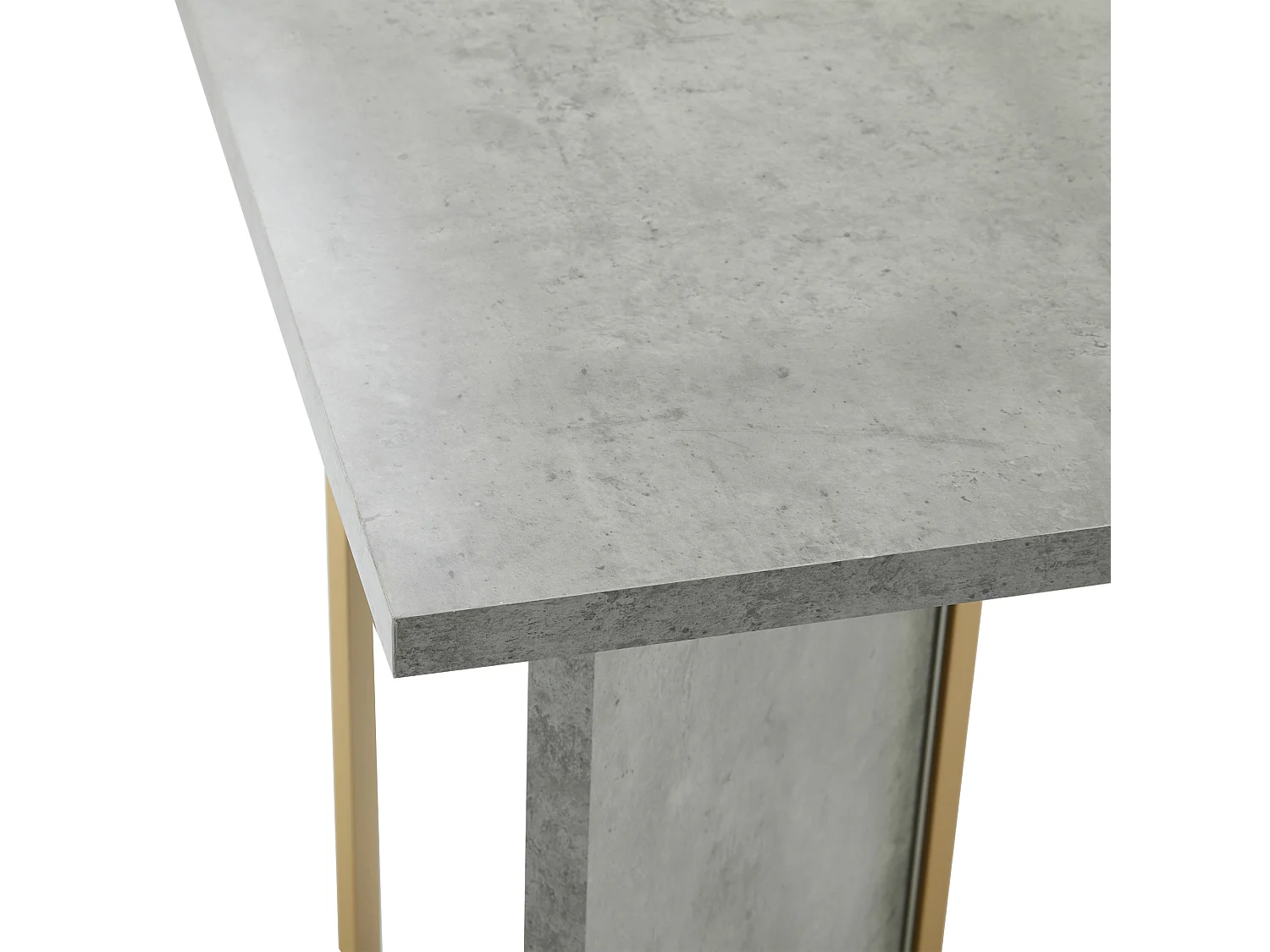 Table à manger rectangulaire 4 à 6 couverts - 119 x 70 x 75 cm - Bois MDF + Metal - Gris et or