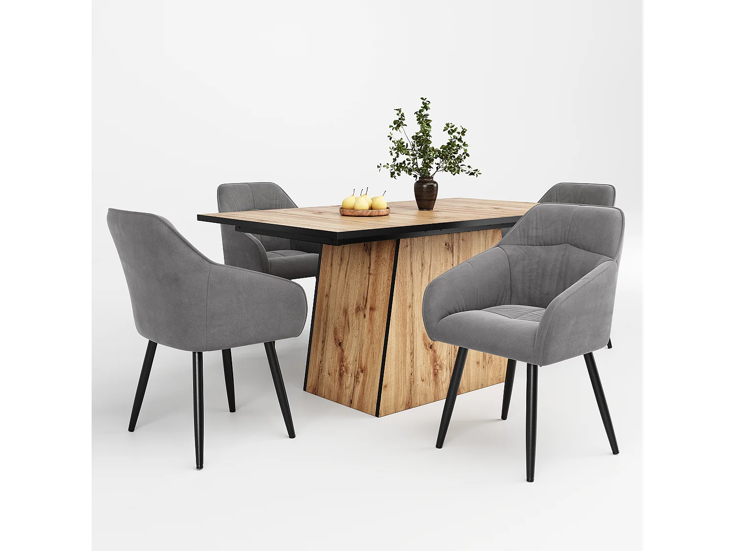 Rechthoekige eettafel voor 4 tot 6 couverts - 138,5 x 80 x 75 cm - MDF hout - Bistrotafel - Lichtbruin