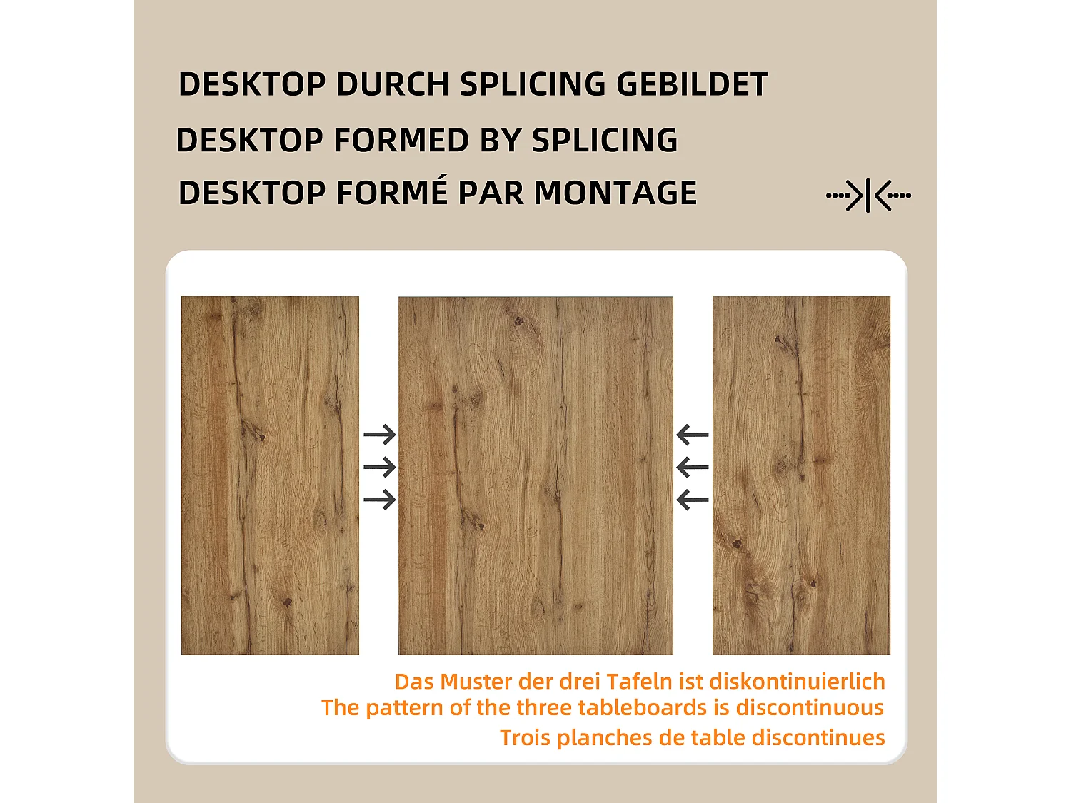 Rechthoekige eettafel voor 4 tot 6 couverts - 138,5 x 80 x 75 cm - MDF hout - Bistrotafel - Lichtbruin