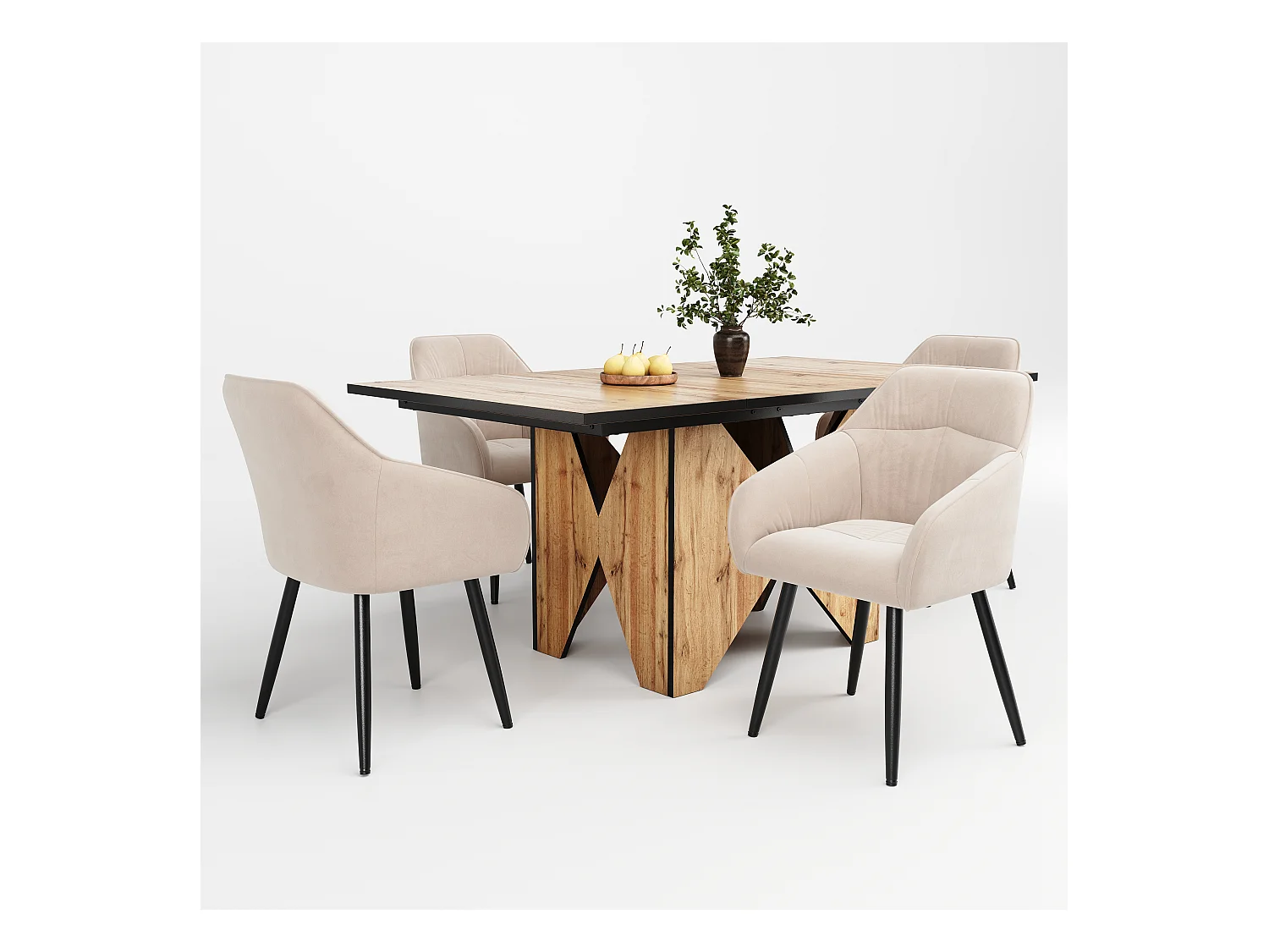 Table à manger rectangulaire 4 à 6 couverts - 138,5 x 80 x 75 cm - Bois MDF - Table de bistro - Marron