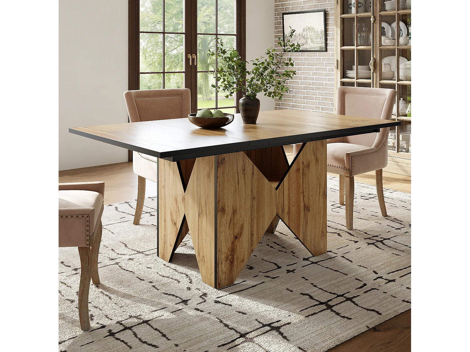 Stół jadalny prostokątny dla 4-6 osób - 138,5 x 80 x 75 cm - Drewno MDF - Stół bistro - Brązowy