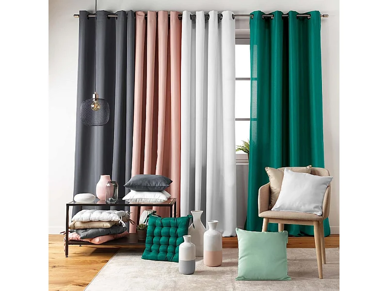 Rideau à Oeillets "Essentiel" 140x260cm Béton