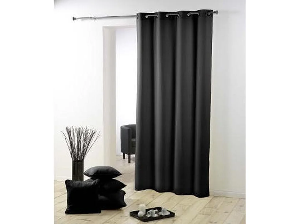 Rideau à Oeillets "Essentiel" 140x260cm Noir