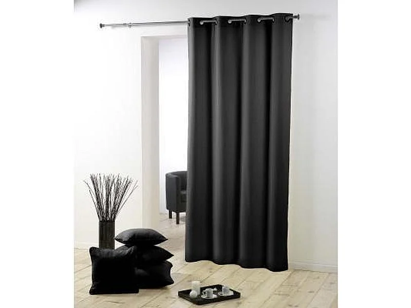 Rideau à Oeillets "Essentiel" 140x260cm Noir