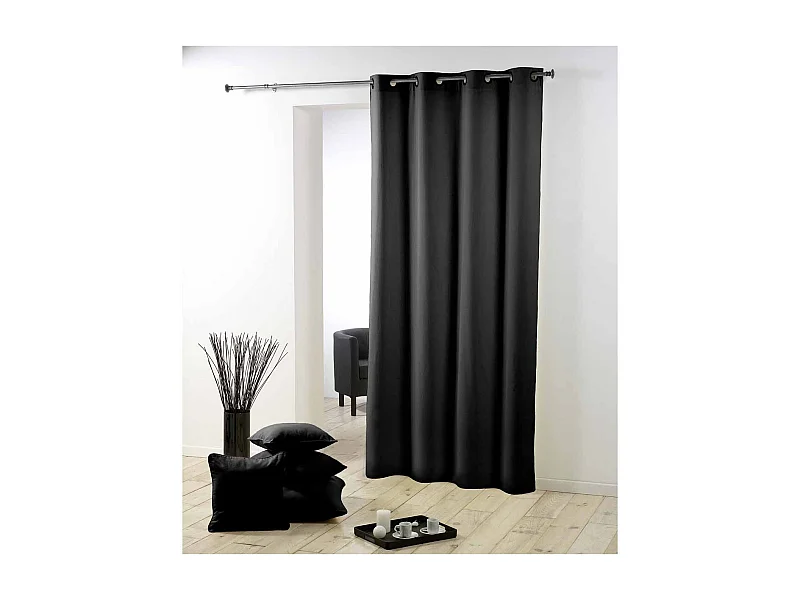 Rideau à Oeillets "Essentiel" 140x260cm Noir