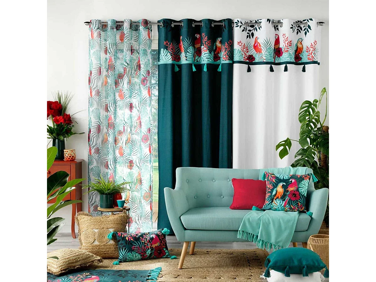 Rideau Voilage à Œillets "Caracas Line" 140x240cm Blanc