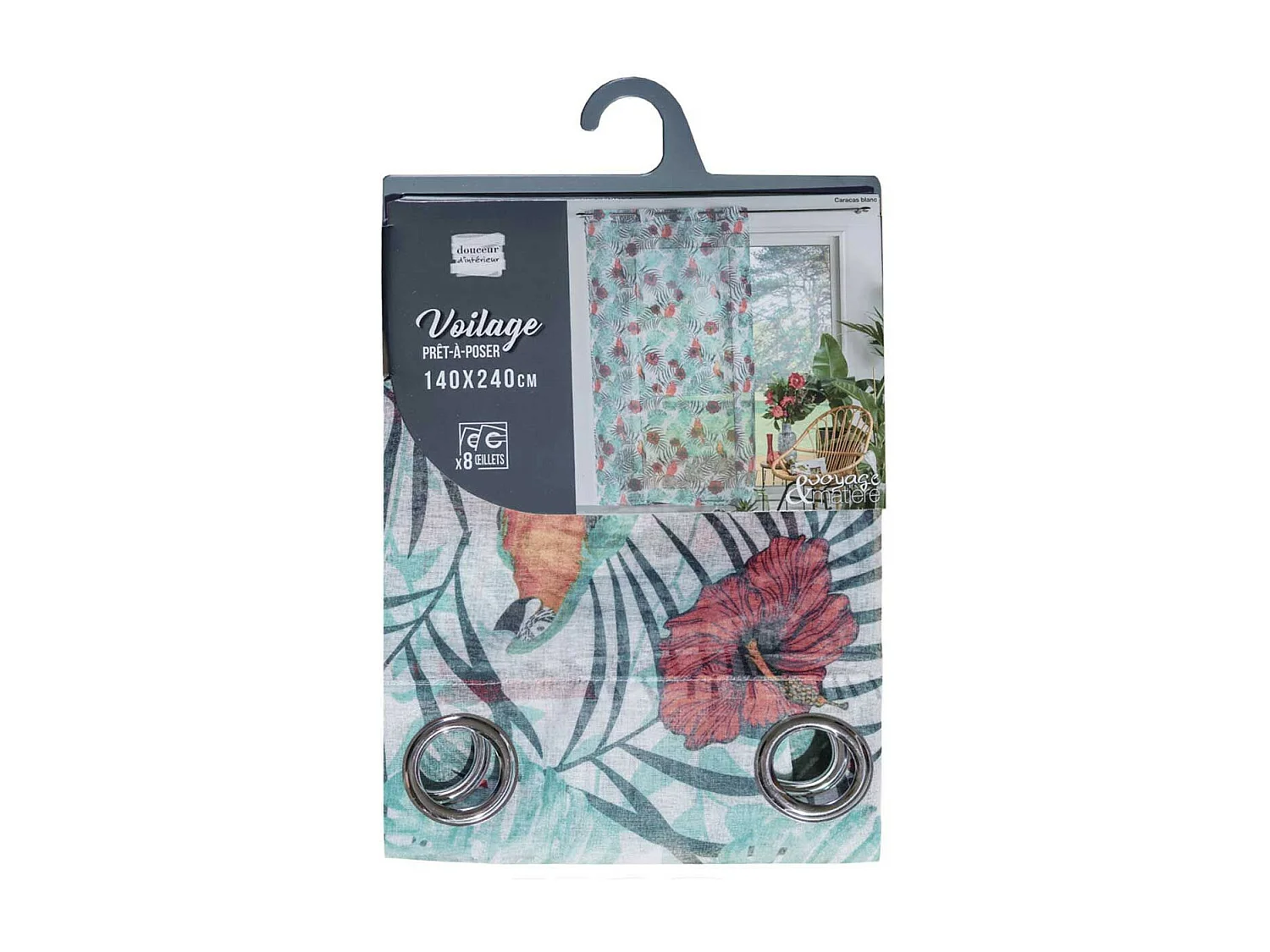 Rideau Voilage à Œillets "Caracas Line" 140x240cm Blanc