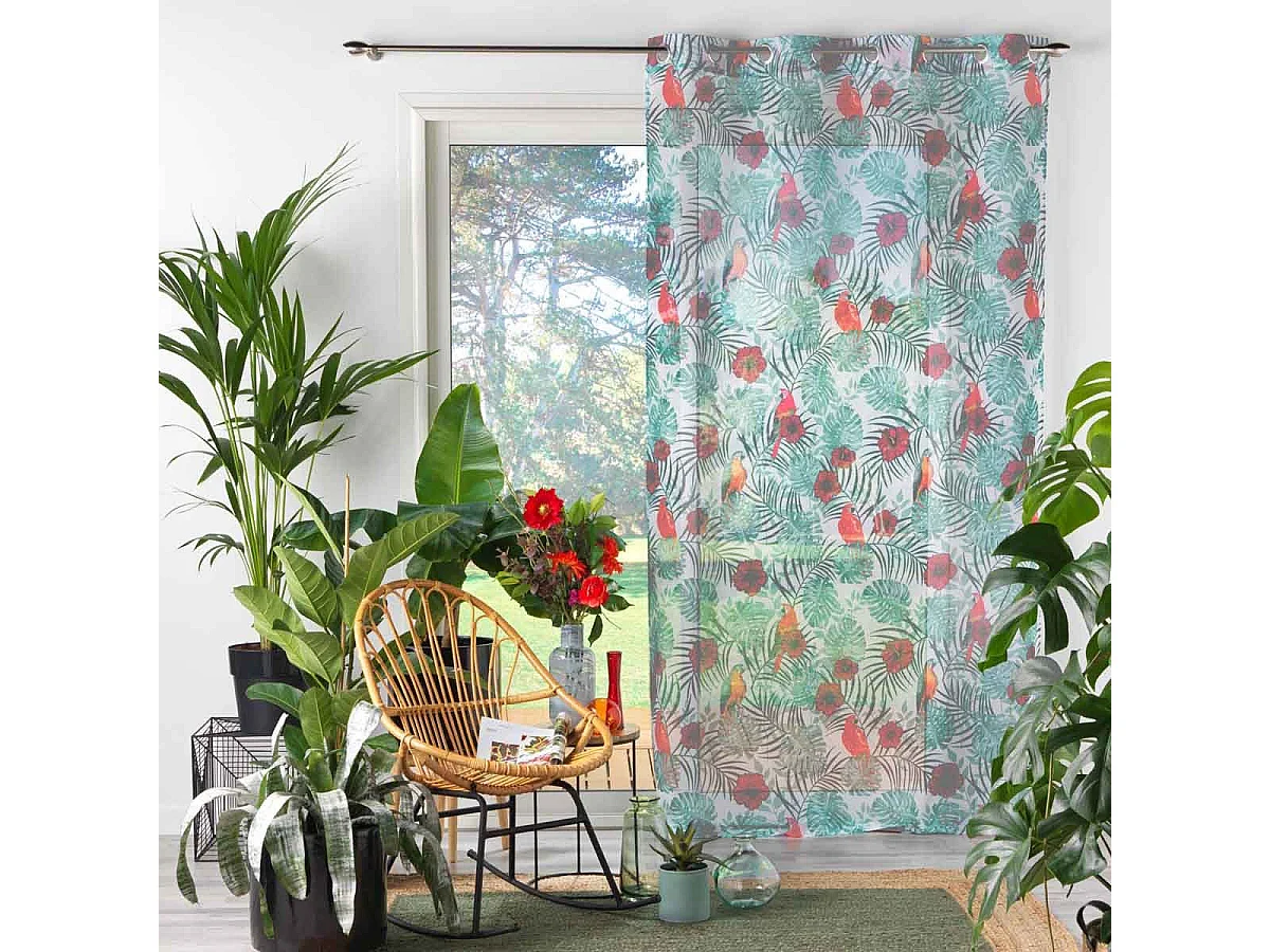 Rideau Voilage à Œillets "Caracas Line" 140x240cm Blanc