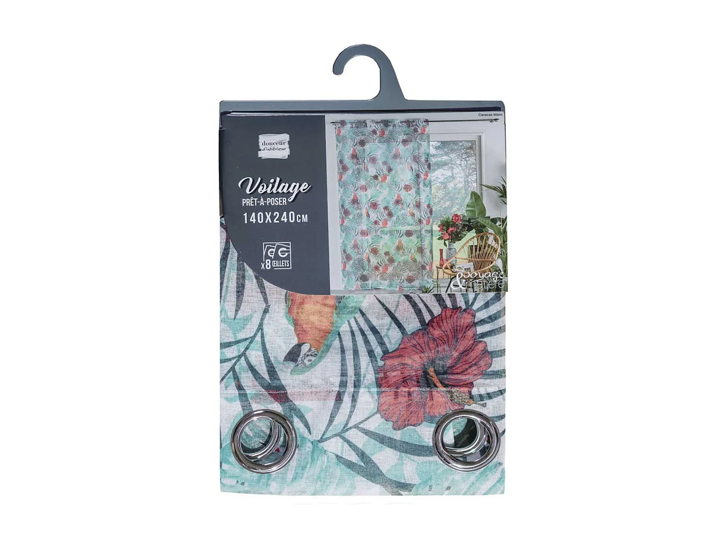 Rideau Voilage à Œillets "Caracas Line" 140x240cm Blanc